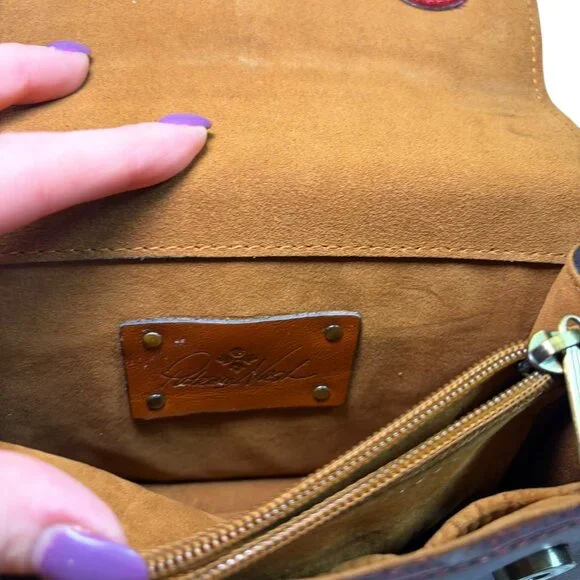 Patricia Nash Garnet Red Leather Crossbody Top Handle Bag - Picture 8 of 8